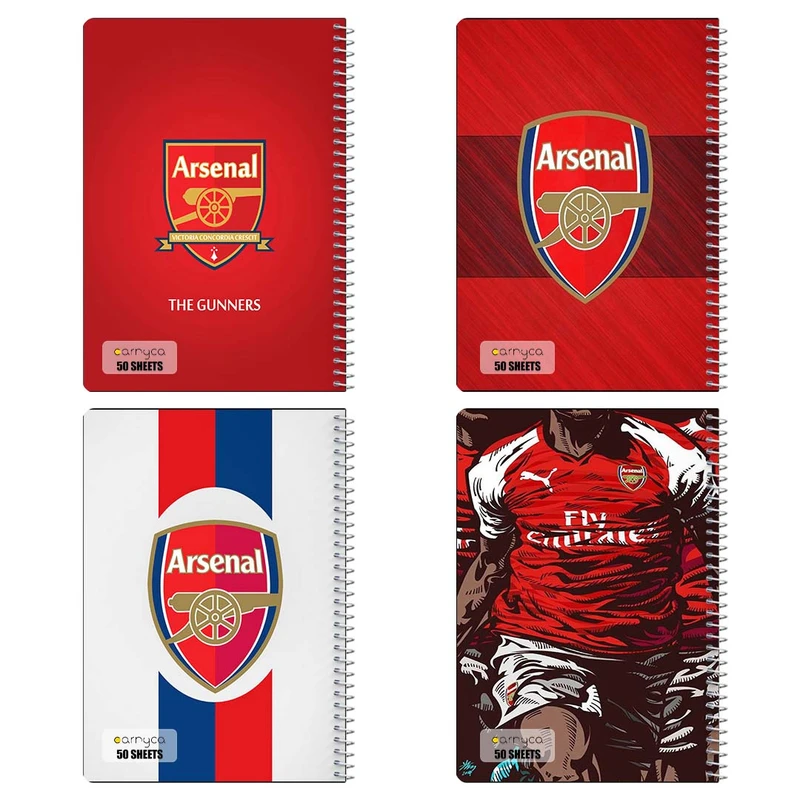 دفتر نقاشی 50 برگ کارنيکا طرح آرسنال Arsenal کد 17501 مجموعه 4 عددی