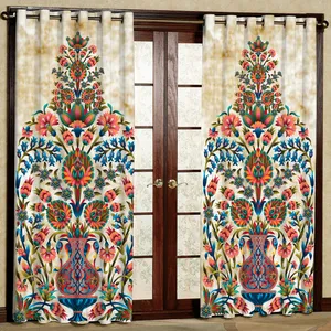 پرده مدل آناناسی هازان پانچی کد 4144 سایز 140x200 سانتی متر