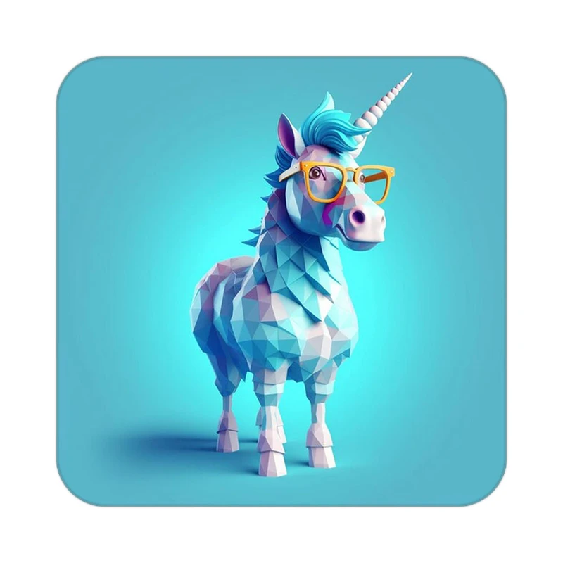 زیر لیوانی کاکتی طرح اسب تک شاخ و یونیکورن مدل mp29096