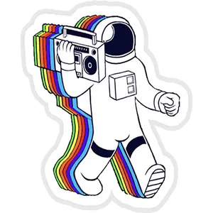 استیکر لپ تاپ طرح Rainbow Astronaut کد ST1529