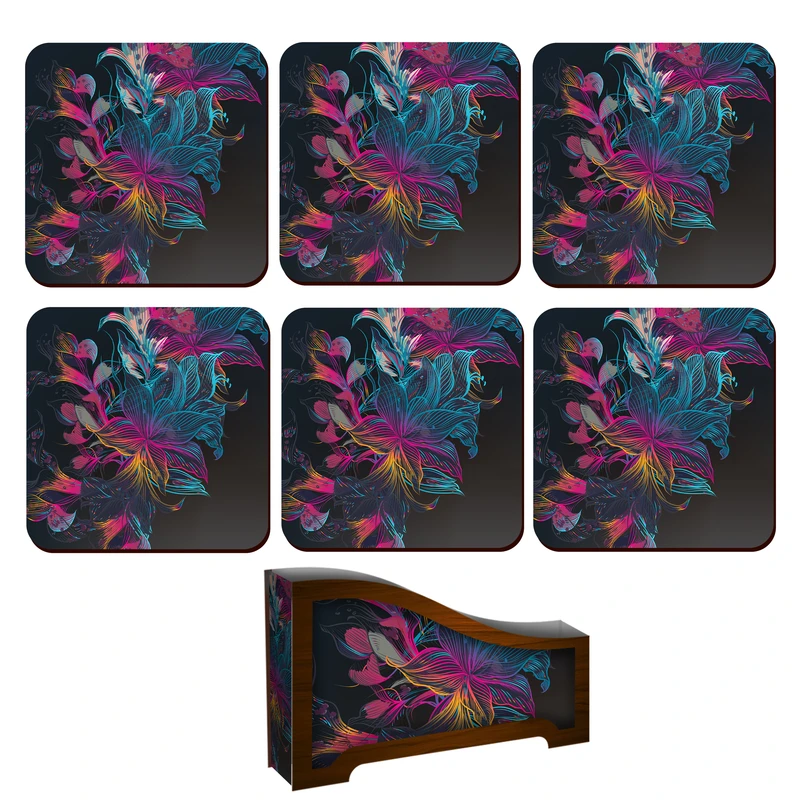 زیر لیوانی لوکسینو مدل SH_11 مجموعه 6 عددی