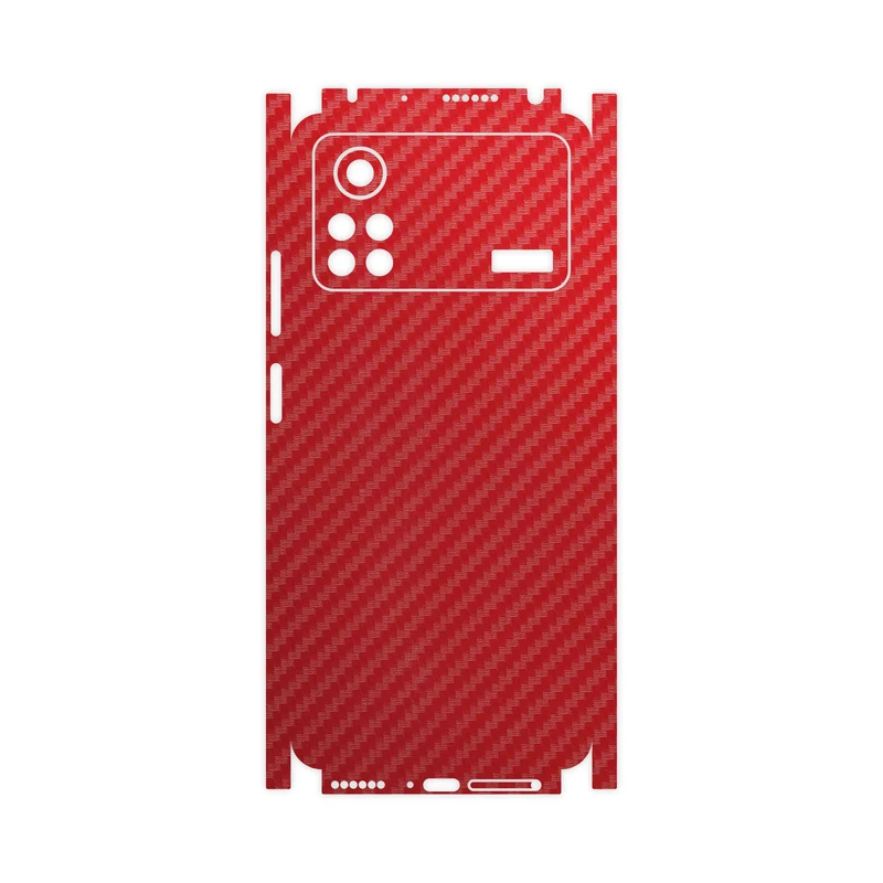 برچسب پوششی ماهوت مدل Red-Fiber-FullSkin مناسب برای گوشی موبایل شیائومی Poco X4 Pro 5G