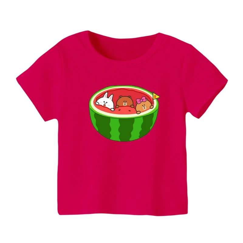 تی شرت آستین کوتاه بچگانه مدل حیوانات و هندوانه یلدایی کد 1