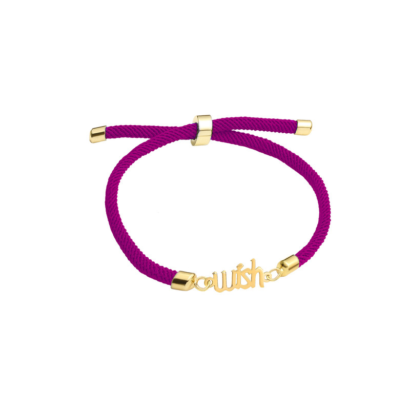 دستبند طلا 18 عیار زنانه با بند بافت ماوی گالری مدل wish