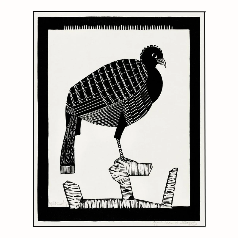 پوستر مدل وینتیج پاویز -نقاشی پرنده پاویز 