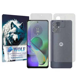 Wolf matte Screen Protector Suitable for Motorola Moto G54 Mobile Phone with Back Protector