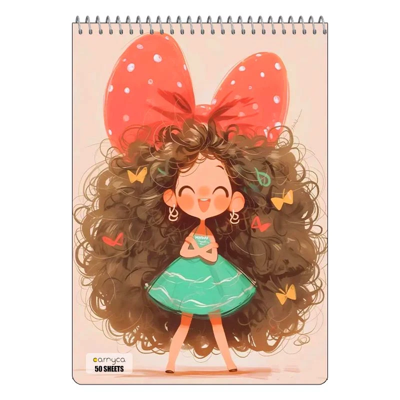 دفتر نقاشی 50 برگ سیمی کارنیکا طرح دخترانه کیوت Girly Cute کد 90811