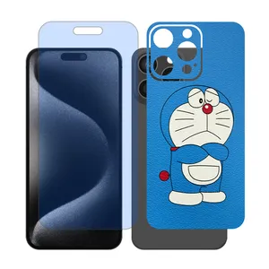 Glass Together model anti blue screen protector suitable for Apple iPhone 15 Pro Max mobile phone with cover sticker on the back of the phone