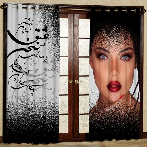 پرده مدل چاپی هازان پانچی کد 204 سایز 200x140 سانتی متر