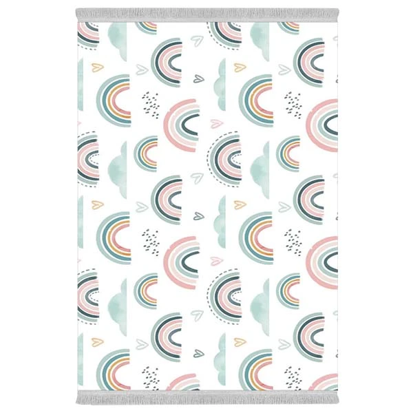 فرش پارچه‌ای دفه مدل فرشینه هازان مخمل طرح فانتزی کد 3269