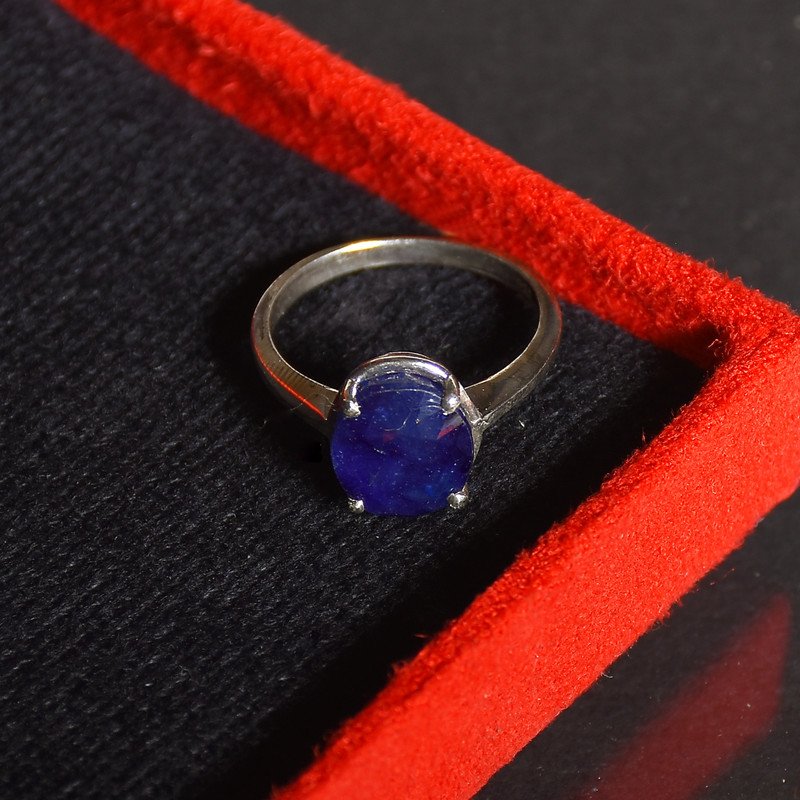 انگشتر نقره زنانه نقره جات لطفی مدل یاقوت کد ANZS02E02