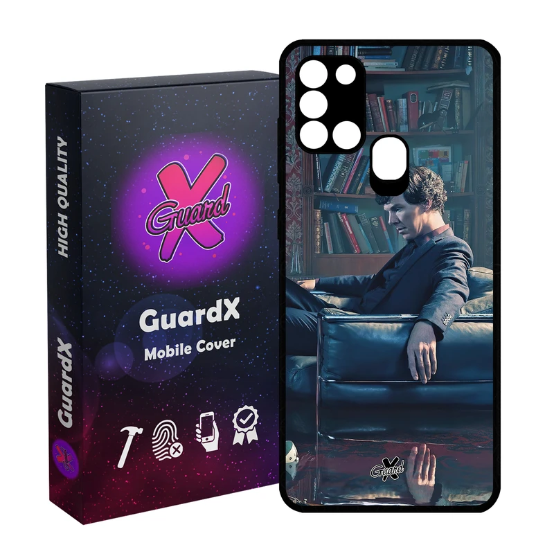 کاور گارد ایکس طرح شرلوک مدل Glass10519 مناسب برای گوشی موبایل سامسونگ Galaxy A21s