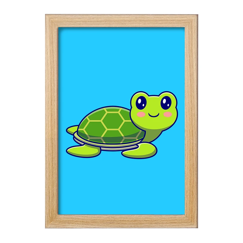 تابلو خندالو مدل حیوانات بامزه لاکپشت کد 25401