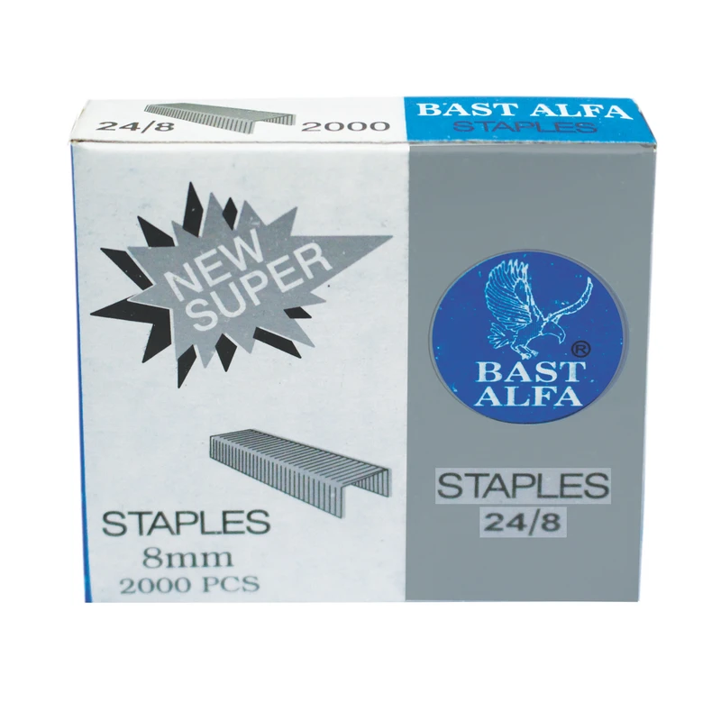 سوزن منگنه بست آلفا سایز 24/8 کد 300 بسته 2000 عددی