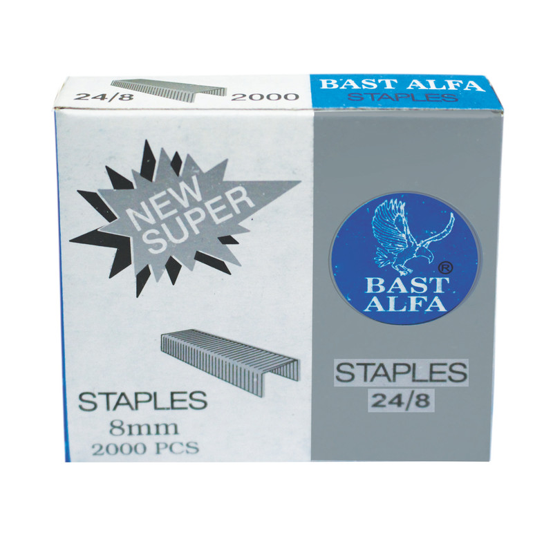 سوزن منگنه بست آلفا سایز 24/8 کد 300 بسته 2000 عددی