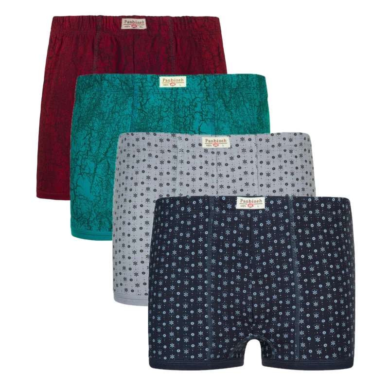 شورت نیم‌پا مردانه پنبینه مدل نخ پنبه خالص بسته 4 عددی