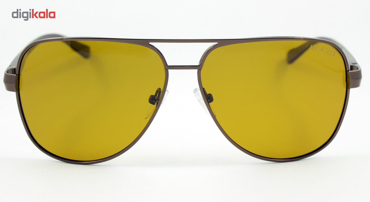 عینک شب آویاتور مدل Aviator Brown MetalH