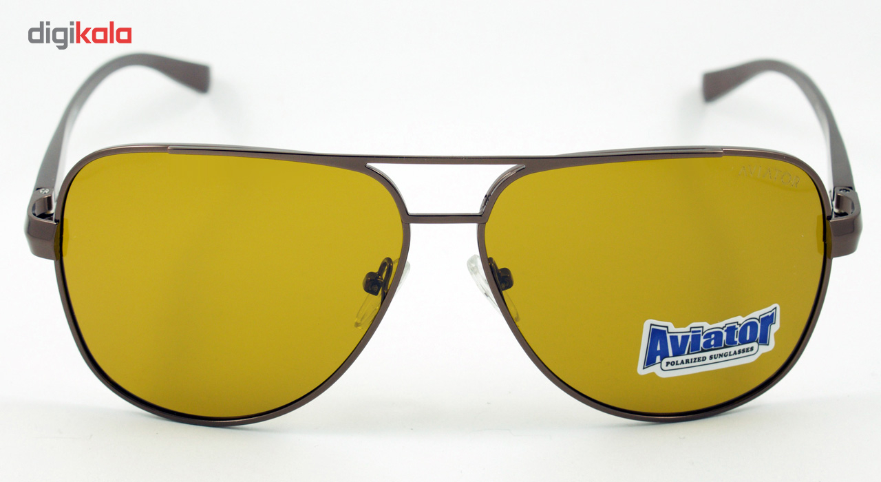 عینک شب آویاتور مدل Aviator Brown MetalH