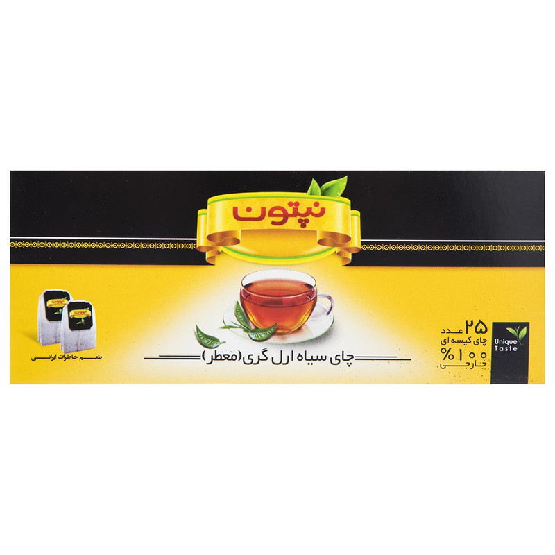 چای سیاه کیسه ای ارل‌گری نپتون بسته 25 عددی