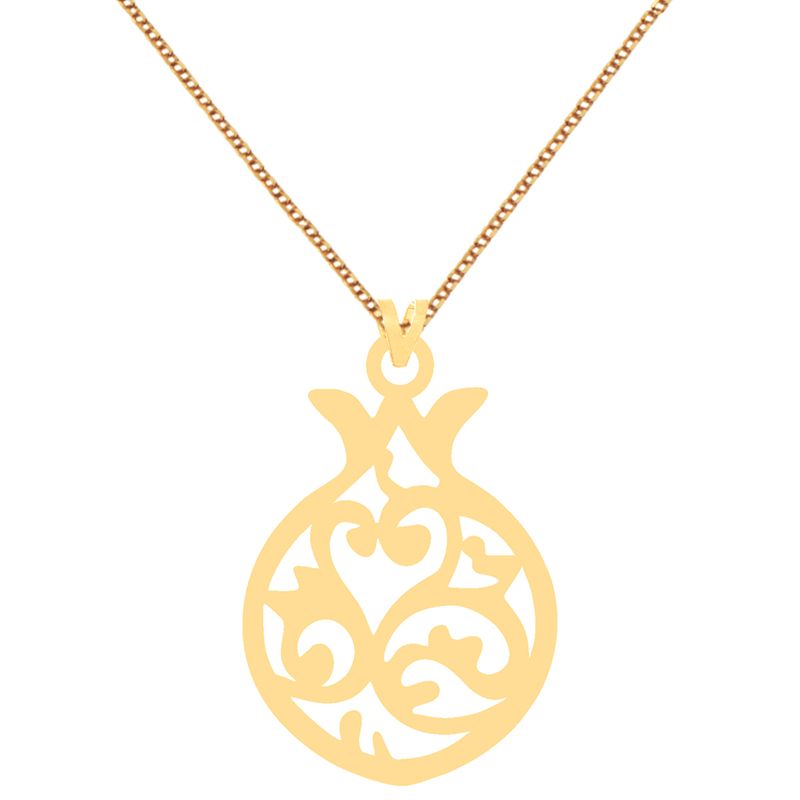 گردنبند طلا 18 عیار زنانه کرابو طرح انار اسلیمی مدل Kr70650 -  - 1