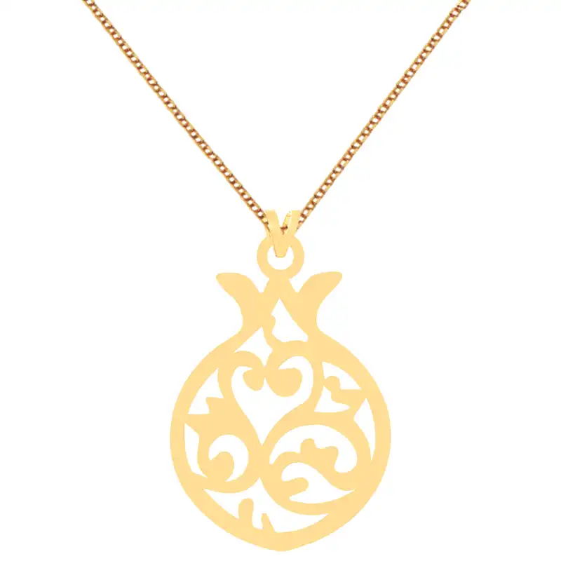 گردنبند طلا 18 عیار زنانه کرابو طرح انار اسلیمی مدل Kr70650