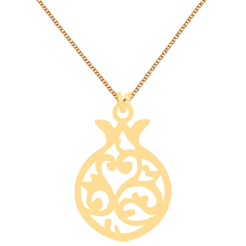 گردنبند طلا 18 عیار زنانه کرابو طرح انار اسلیمی مدل Kr70650 گردنبند طلا 18 عیار زنانه کرابو طرح انار اسلیمی مدل Kr70650