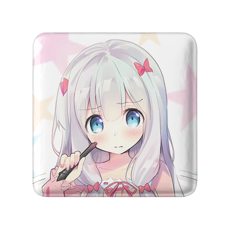 مگنت خندالو طرح ساگیری انیمه ارومانگا سنسی Eromanga Sensei  مدل مربعی کد 22689