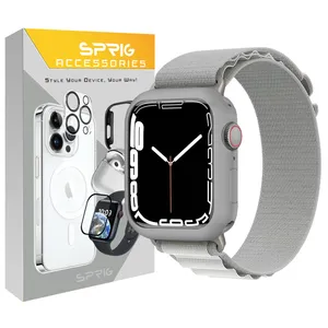 بند اسپریگ مدل AlpineSET-GRY مناسب برای اپل واچ Series 9 45mm به همراه کاور