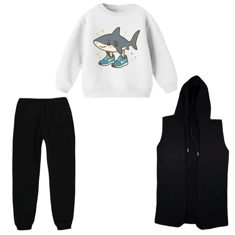 ست 3 تکه لباس راحتی بچگانه مدل کوسه  