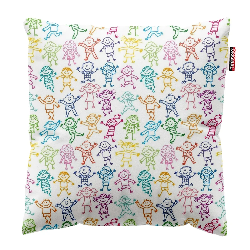 کوسن پاد آفرین طرح کارتونی دختر و پسر کد 1741 سایز 30*30 سانتی متر