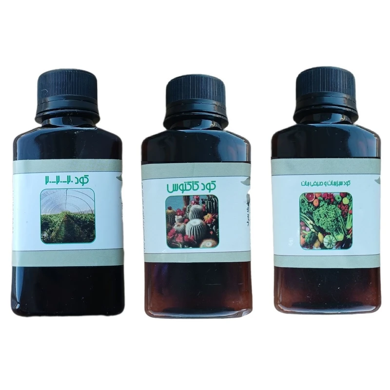 کود مایع کامل سه بیست و کود سبزیجات و صیفی جات و کود کاکتوس مدل life drop حجم 110 میلی لیتر بسته 3 عددی