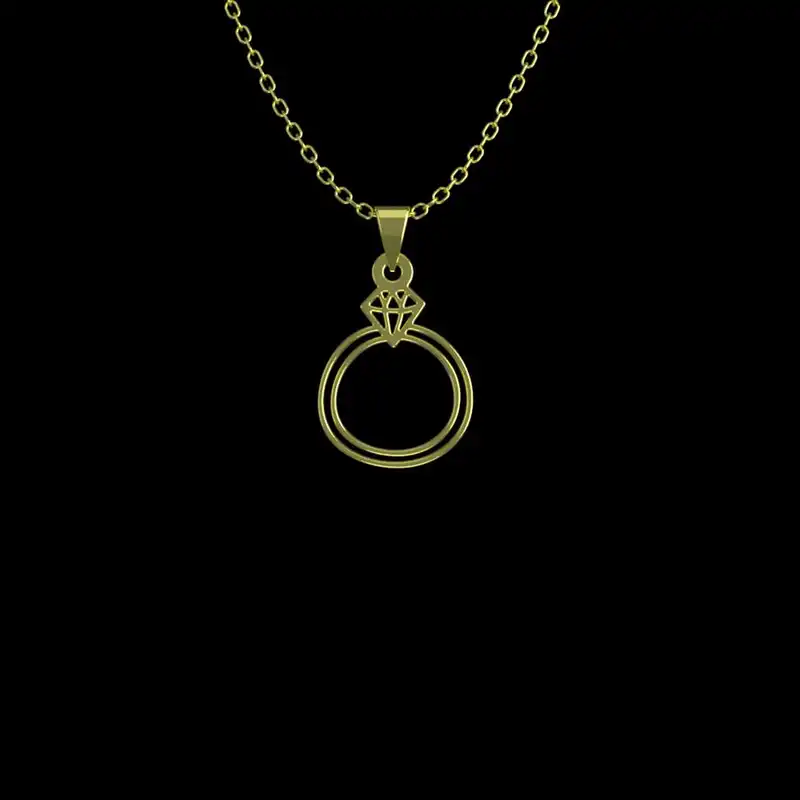 گردنبند طلا 18 عیار زنانه مدوپد مدل انگشتر کد GBA10116 به همراه باکس گل رز جاویدان