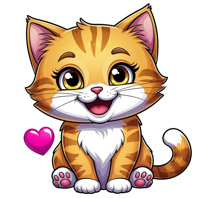 استیکر پارچه و لباس پاد آفرین مدل گربه کیوت کد DKST609