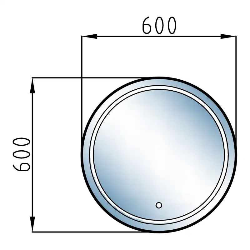 آینه بک لایت آسان نصب فارابی مدل تک تاچ کد CR15T131/1
