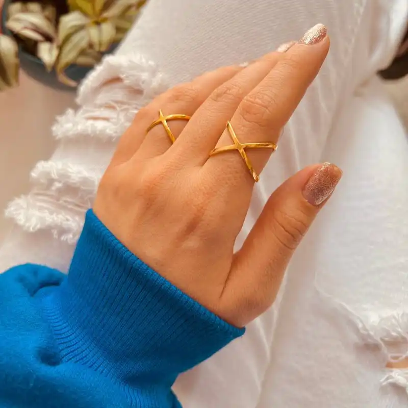 انگشتر زنانه مدل ضربدری