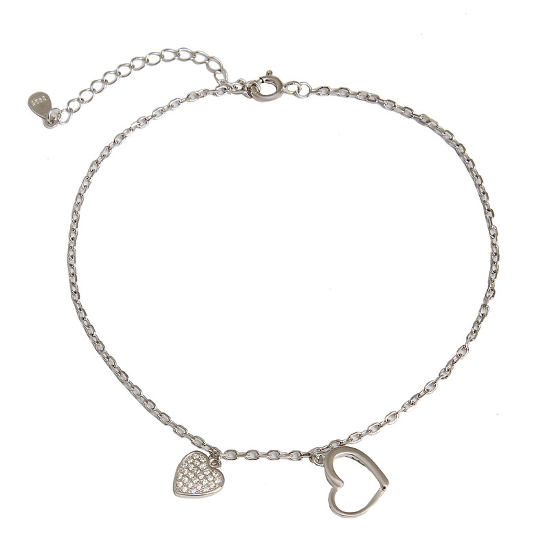 پابند نقره زنانه  بازرگانی میلادی مدل قلب کد DP_592