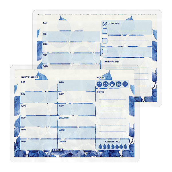 تخته وایت برد لاژید مدل پلنر برنامه ریزی کد PL08 سایز 20*30 سانتی متر مجموعه 2 عددی