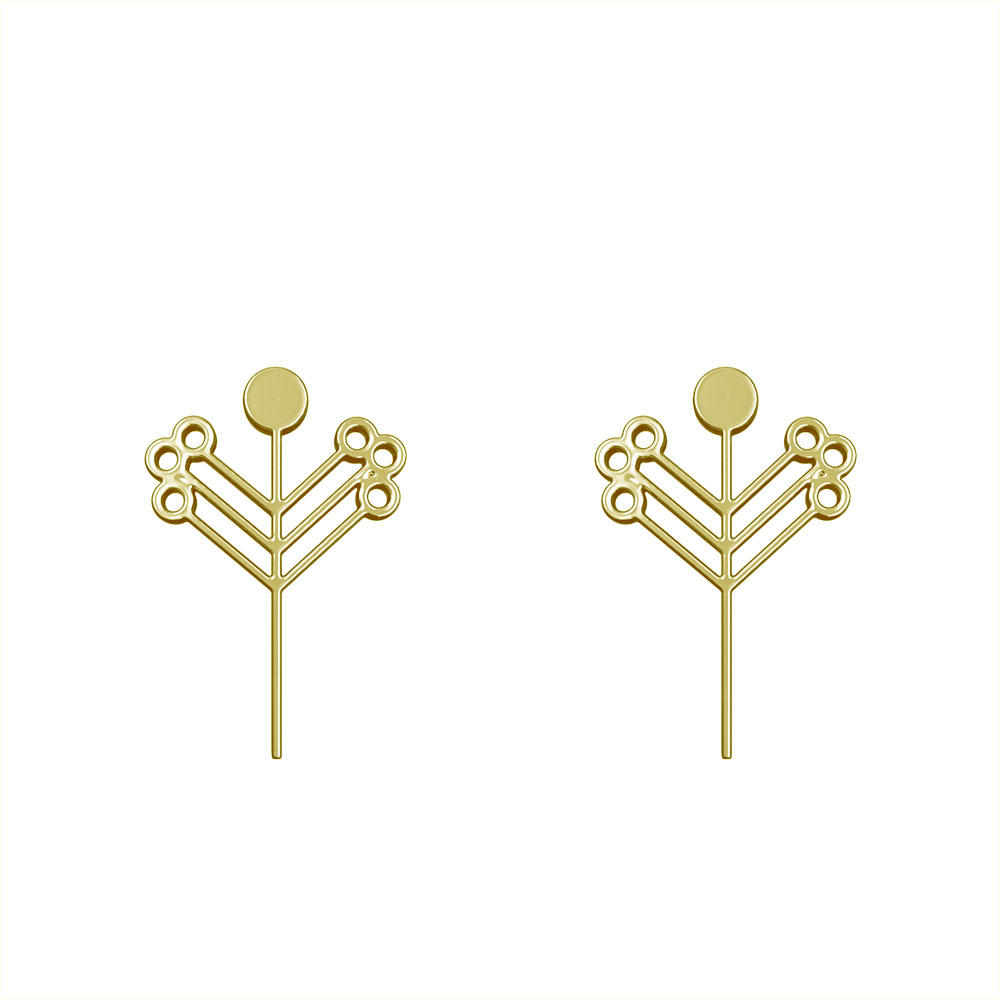 گوشواره طلا 18 عیار زنانه مدوپد مدل درخت کد GA1-15778