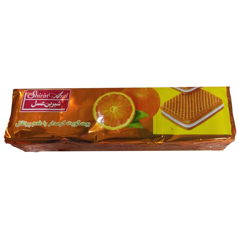 بیسکویت کرمدار پرتقالی شیرین عسل - 120 گرم بسته 20 عددی