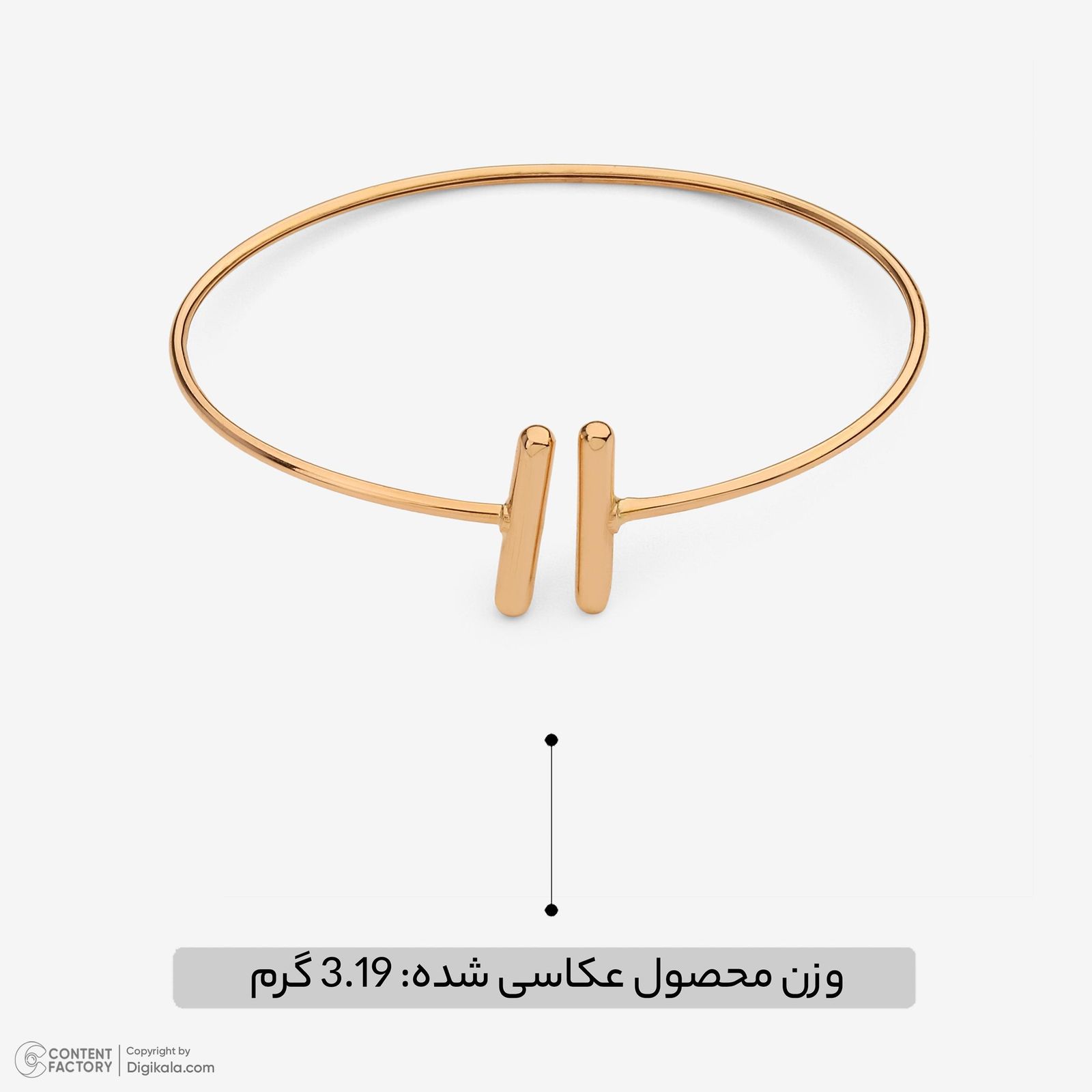 بنگل طلا 18 عیار زنانه حافا گلد مدل T کد bn008 - - 7