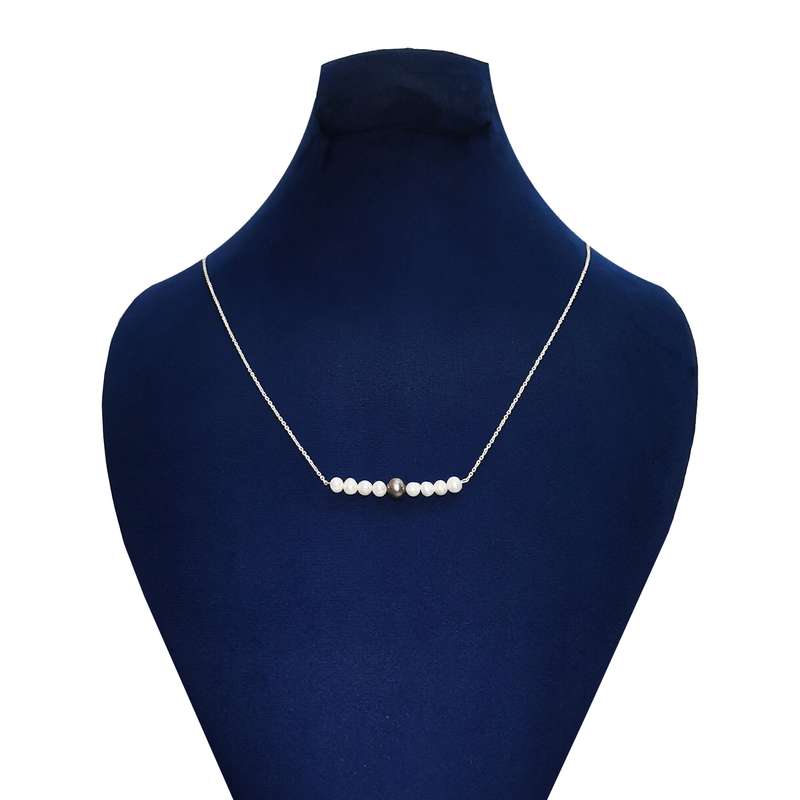 گردنبند نقره زنانه مدل مروارید Q011