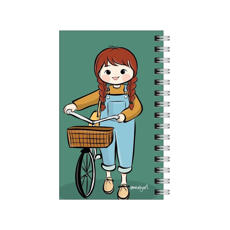 دفترچه یادداشت مدل to do list طرح دختر و دوچرخه کد 6965186