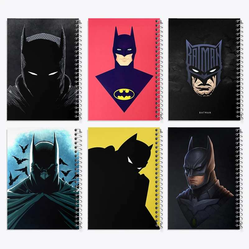 دفتر مشق 50 برگ خندالو طرح بتمن (Batman) کد 747 مجموعه 6 عددی
