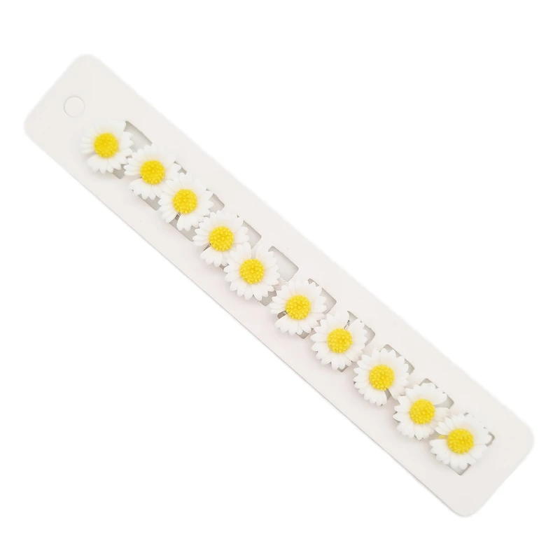 گیره مو دخترانه مدل گل بابونه بسته 10 عددی