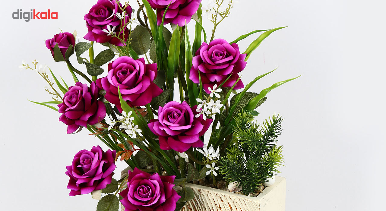 گلدان دکوری به همراه گل مصنوعی هومز مدل 50012