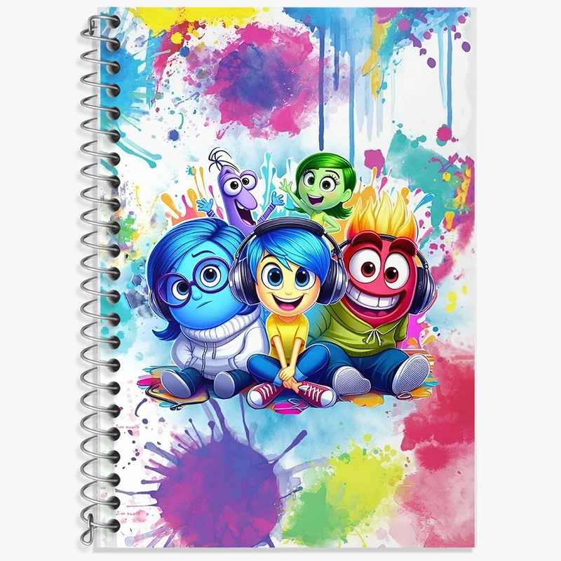 دفتر زبان 50 برگ خندالو مدل دو خط طرح اینساید اوت (Inside Out) کد F6808