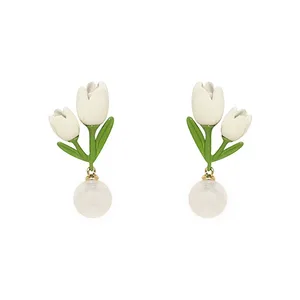 گوشواره زنانه مدل گل مگنولیا کد 00917