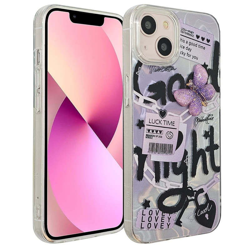 کاور یونیک کیس مدل butterfly کد 02 مناسب برای گوشی موبایل اپل Iphone 15