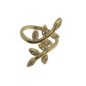 انگشتر زنانه مدل برگ نگین دار