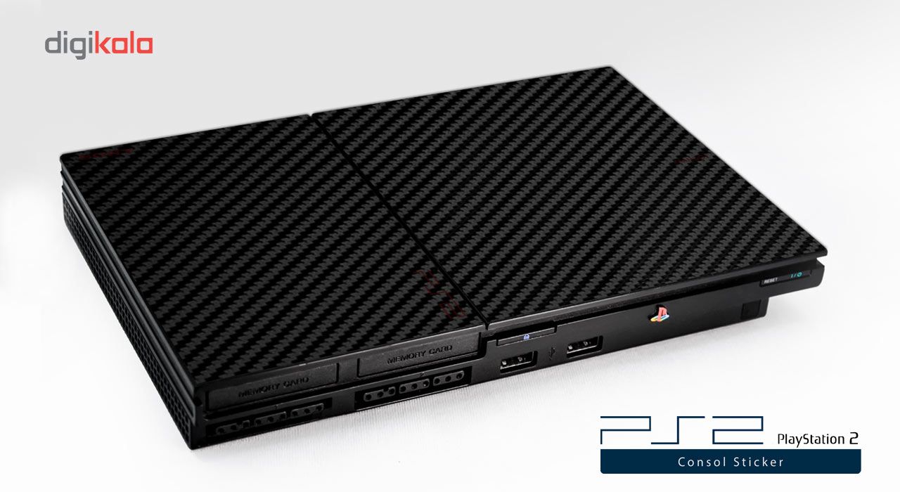 برچسب تزینی مدل Black Carbon-fiber Texture مناسب برای کنسول بازی PS2